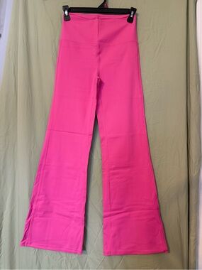 High-Waist Pink Flare Leggings